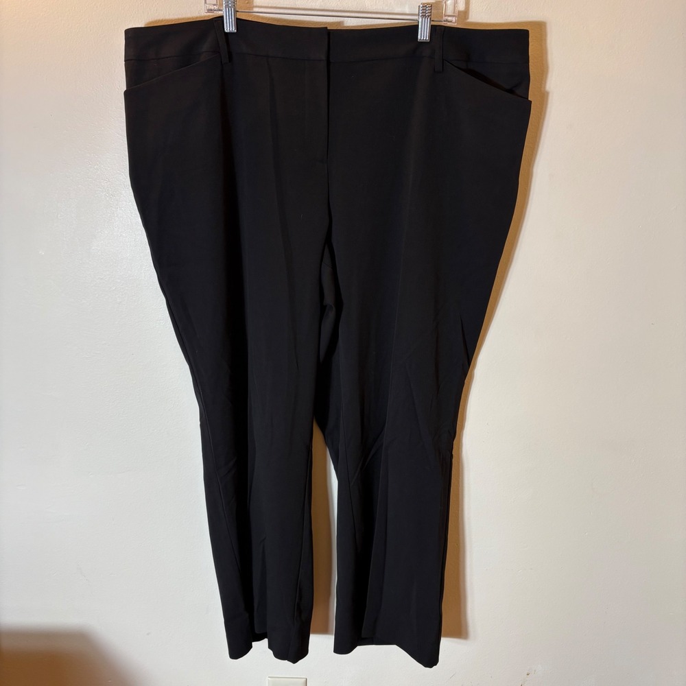 Lane‎ Bryant Houston Trouser Wide Leg Black Pants 24 Petite NWT
